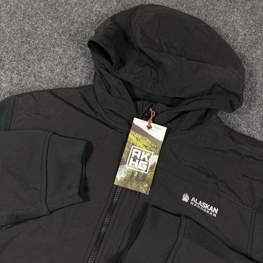 NWT Alaskan Hardgear Men's‎ Size M Thaw Depth Fleece Full Zip Hoodie Black Green